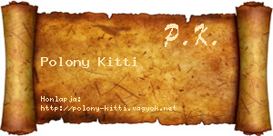 Polony Kitti névjegykártya
